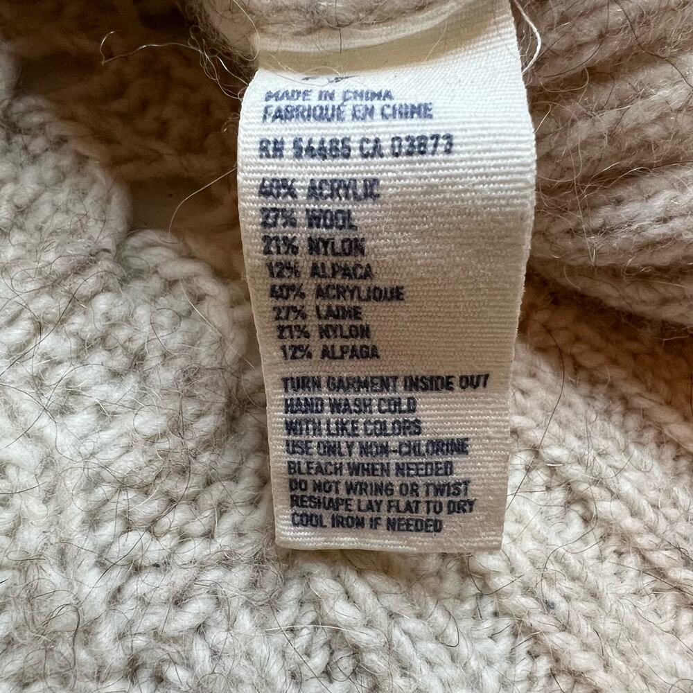 American Eagle Alpaca Wool‎ Blend Sweater Women's Large Cozy Cable Knit Pullover - Picture 5 of 11